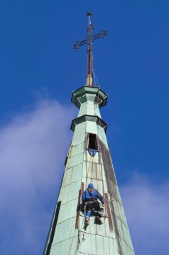Věž Libavského kostela 10.2.2022