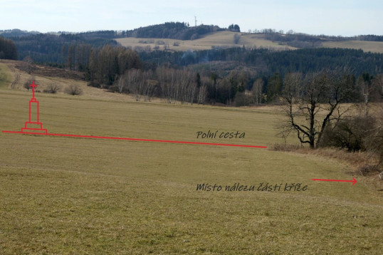 Záměr vztyčení Cimrova kříže u zaniklé Bělé